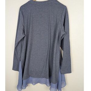 Chic Gray and Blue Women's Tunic Top